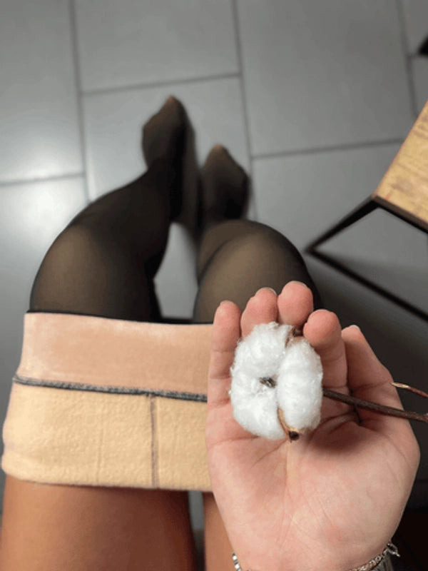 Transparent Fleece Tights - Stay Warm, Look Chic!